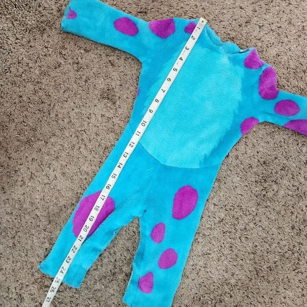 Disney Monsters Inc Sully Furry Fuzzy One Piece Costume NO TAIL/MASK 12-18M